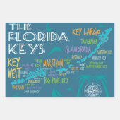 Florida Keys Map met Island Names Inpakpapier Vel (Voorkant 2)