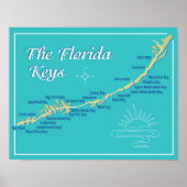Florida Keys Map Poster (Voorkant)