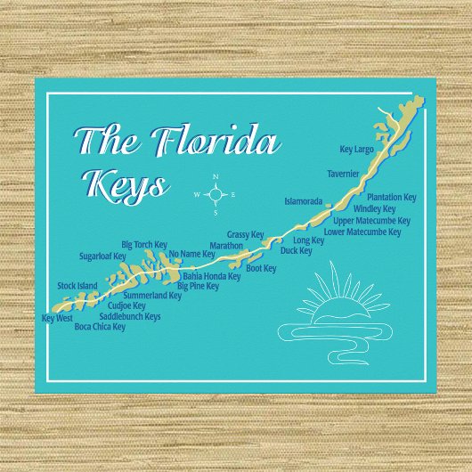 Florida Keys Map Poster