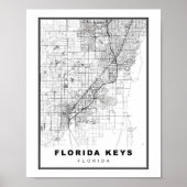 Florida Keys Map Poster (Voorkant)