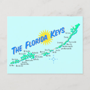 Florida Keys Map retro illustratie Briefkaart