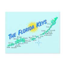 Florida Keys Map retro illustratie