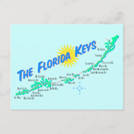 Florida Keys Map retro illustratie Briefkaart