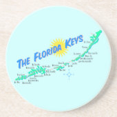 Florida Keys Map retro illustratie Zandsteen Onderzetter (Voorkant)
