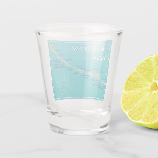Florida Keys Map Shot Glas (Achterkant)