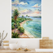 Florida Keys National Park Waterverf Schilderij Poster (Keuken)