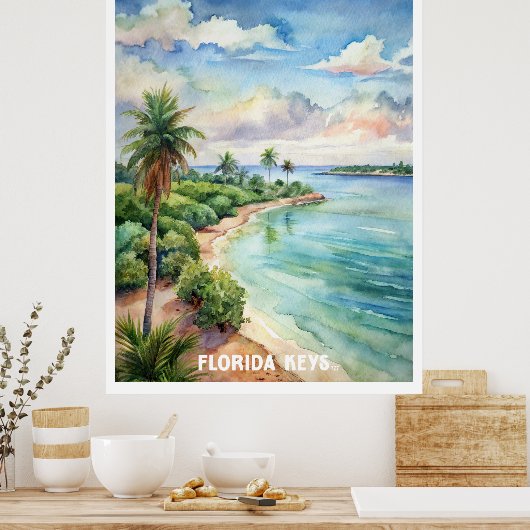 Florida Keys National Park Waterverf Schilderij Poster (Keuken)