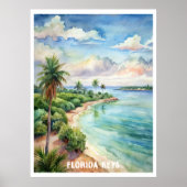 Florida Keys National Park Waterverf Schilderij Poster (Voorkant)