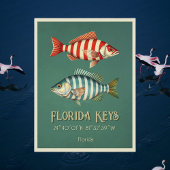 Florida Keys nautische gestreepte vis Briefkaart