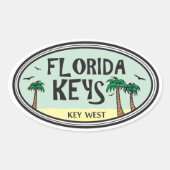 Florida Keys Ovale Sticker (Voorkant)