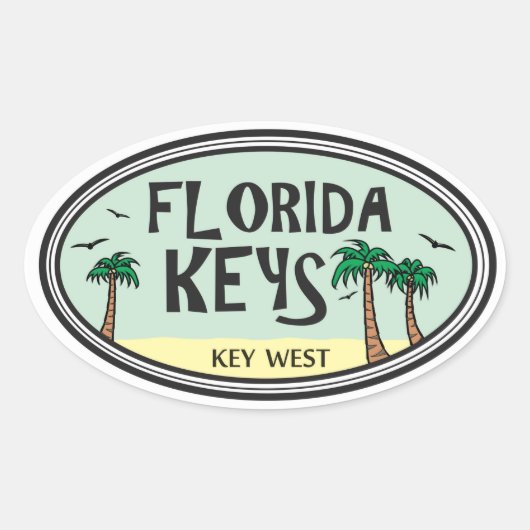 Florida Keys Ovale Sticker (Voorkant)