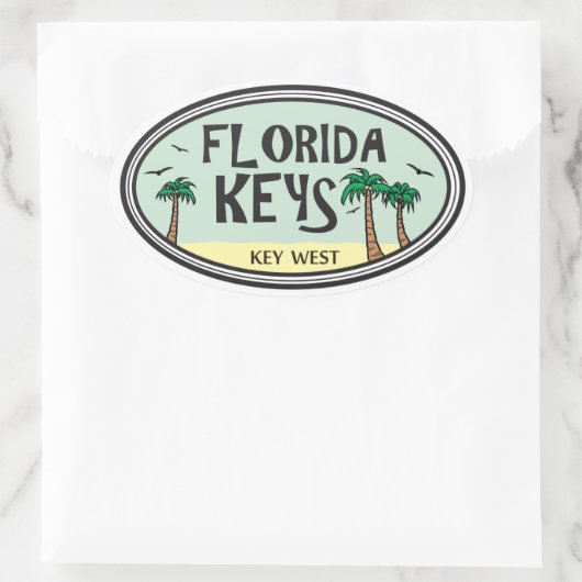 Florida Keys Ovale Sticker (Tas)