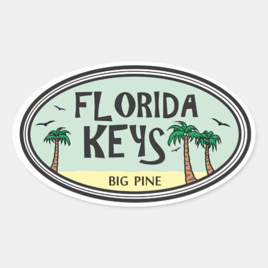 Florida Keys Ovale Sticker (Voorkant)