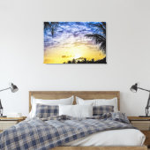Florida Keys Palm Tree Sunset Sky Scene Canvas Afdruk (Insitu (Slaapkamer))