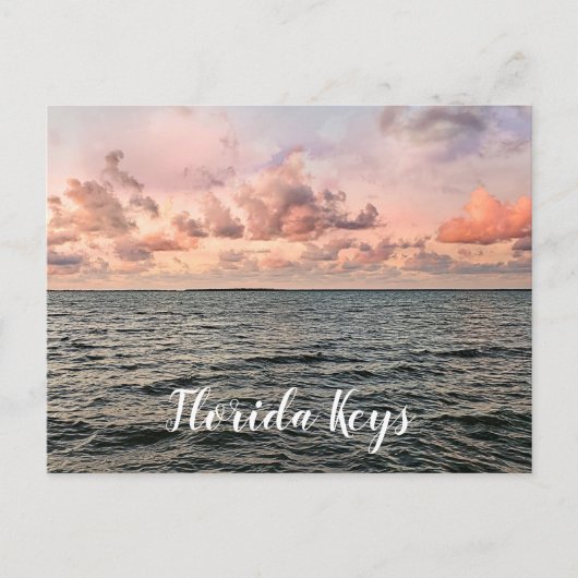 Florida Keys Pastel Ocean Sunset Scene Briefkaart (Voorkant)