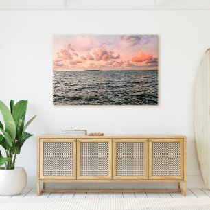 Florida Keys Pastel Ocean Sunset Scene Canvas Afdruk
