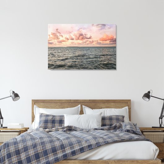 Florida Keys Pastel Ocean Sunset Scene Canvas Afdruk (Insitu (Slaapkamer))