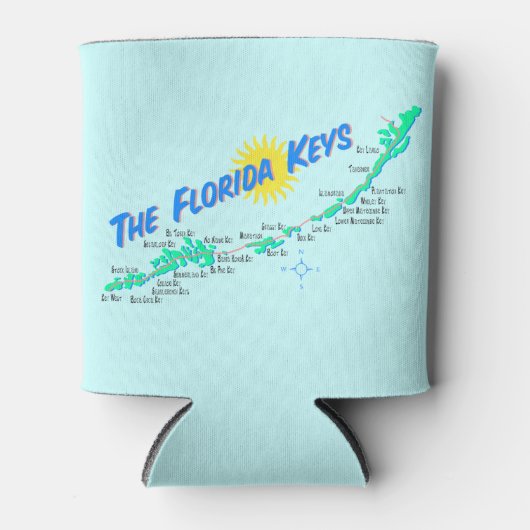 Florida Keys retro kaart eilandnamen Blikjeskoeler (Voorkant)