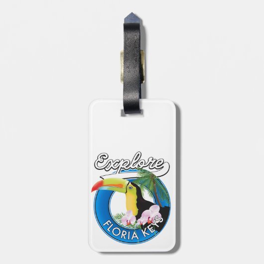 Florida keys retro logo bagagelabel (Achterkant verticaal)