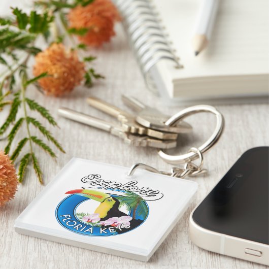 Florida keys retro logo sleutelhanger (Voorkant Rechts)