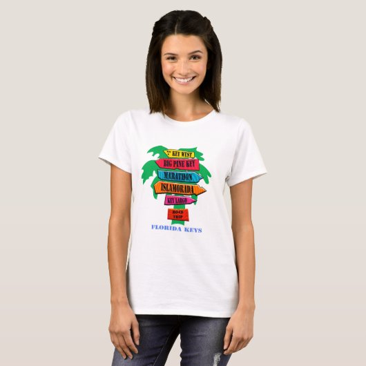 Florida Keys Road Sign T-shirt (Voorkant volledig)