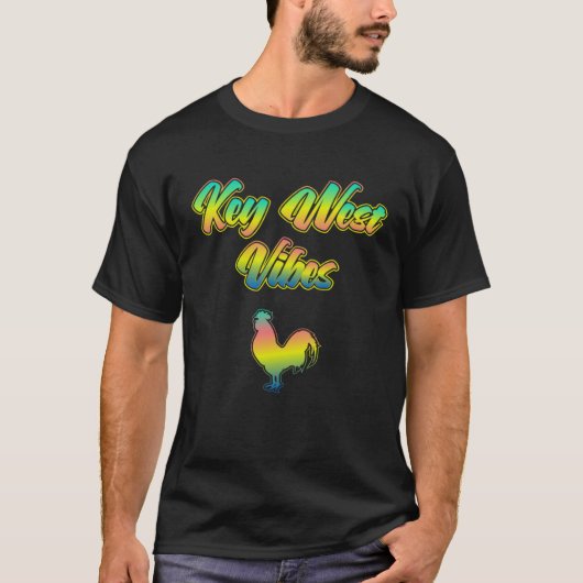 Florida Keys Rooster Vibes De Conch Republiek T-shirt (Voorkant)