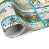  Florida Keys Scènes Collage Pattern Cadeaupapier (Rol Hoek)