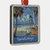 Florida Keys schilderde strandscène Metalen Ornament (Rechts)