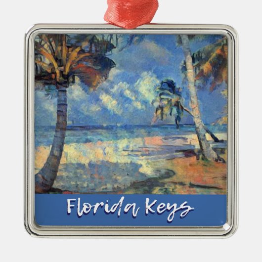 Florida Keys schilderde strandscène Metalen Ornament (Voorkant)