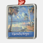 Florida Keys schilderde strandscène Metalen Ornament (Links)
