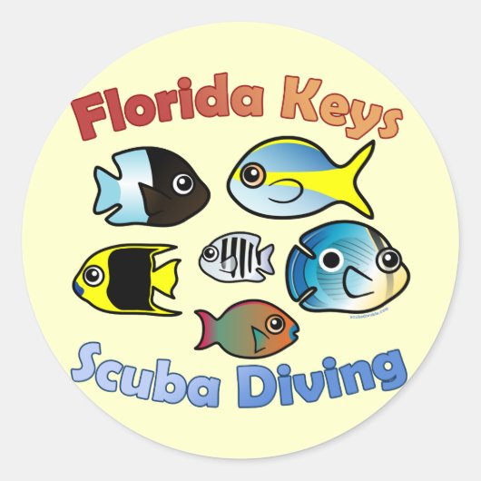 Florida Keys Scuba Diving Ronde Sticker (Voorkant)