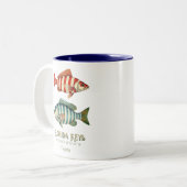 Florida Keys souvenir nautical fish Mug Tweekleurige Koffiemok (Voorkant links)