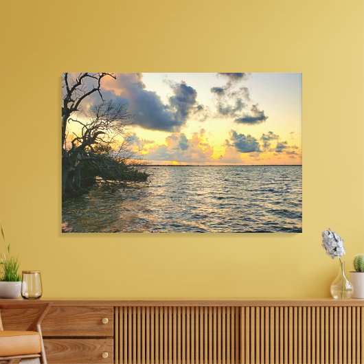 Florida Keys Sunset Mangrove Ocean Scene Canvas Afdruk (Insitu (Woonkamer))