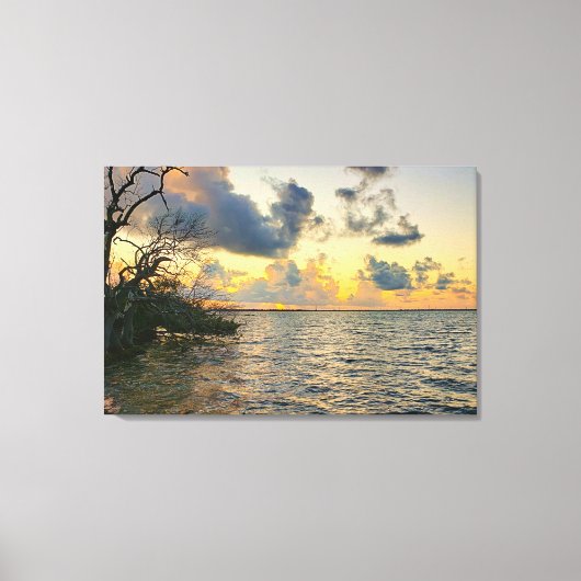 Florida Keys Sunset Mangrove Ocean Scene Canvas Afdruk (Voorkant)
