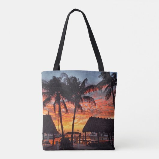 Florida Keys tropische zonsondergang Tote Bag (Achterkant)