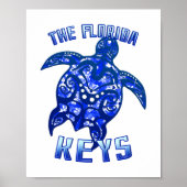Florida Keys Vacation Tribal Turtle Poster (Voorkant)