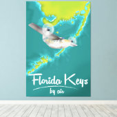 Florida Keys-vakantieposter Canvas Afdruk (Insitu (Houten vloer))