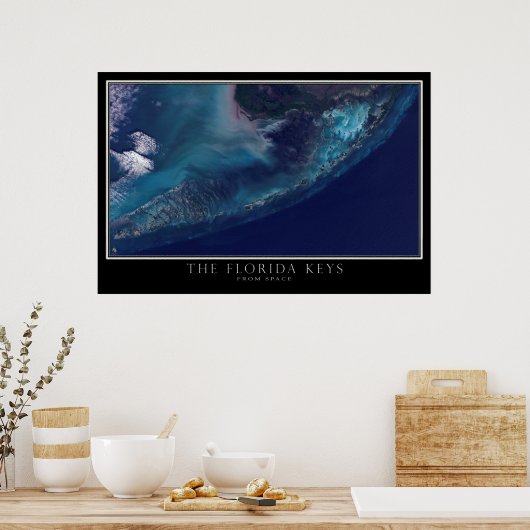 Florida Keys van Space Satellite Map Poster (Keuken)
