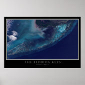 Florida Keys van Space Satellite Map Poster (Voorkant)