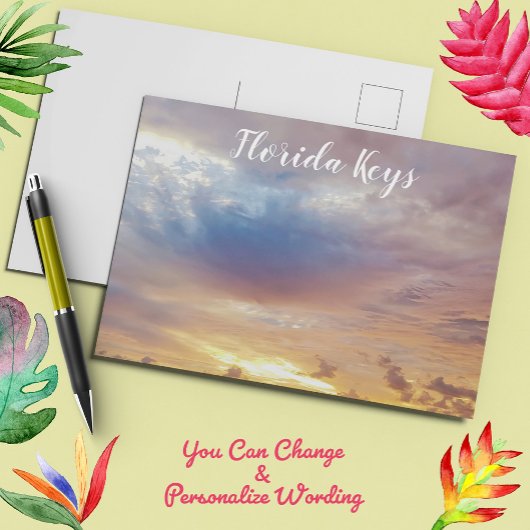 Florida Keys Vibrant Sunset Cloudscape Briefkaart