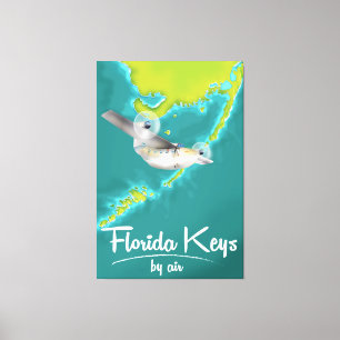 Florida Keys Vintage-poster Canvas Afdruk