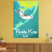 Florida Keys vintage reisposter Canvas Afdruk (Insitu (Woonkamer))