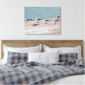 Florida Keys zeemeeuwen op Ocean Pier Canvas Afdruk (Insitu (Slaapkamer))