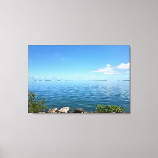 Florida Keys zonsondergang over moerassig waterlan Canvas Afdruk (Voorkant)