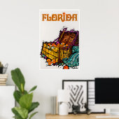 Florida Kunst Reisposter Sinaasappels Schat Print (Thuiskantoor)
