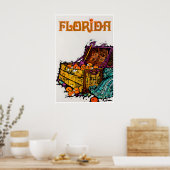 Florida Kunst Reisposter Sinaasappels Schat Print (Keuken)