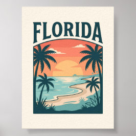 Florida Kust Zonsondergang Poster