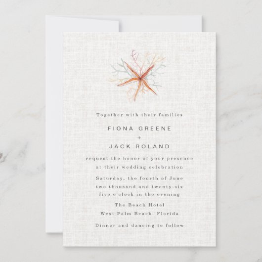 Florida Kustlijn Strand Watercolor Trouwdag Kaart (Voorkant)