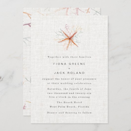 Florida Kustlijn Strand Watercolor Trouwdag Kaart (Voorkant / Achterkant)