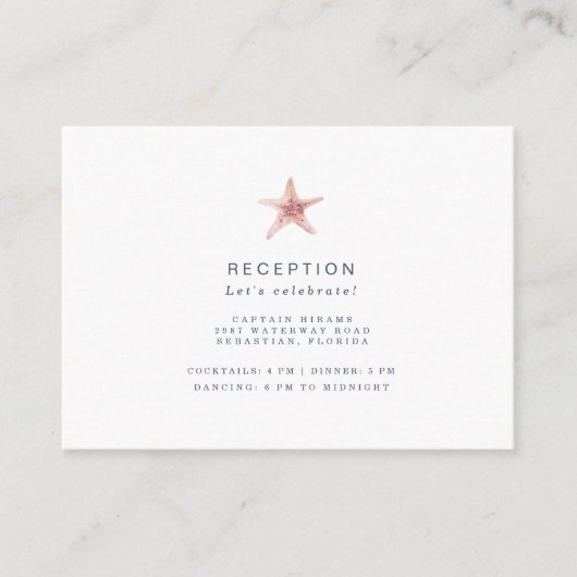 Florida kuststrand Waterverf waarneming huwelijk Informatiekaartje (Voorkant)